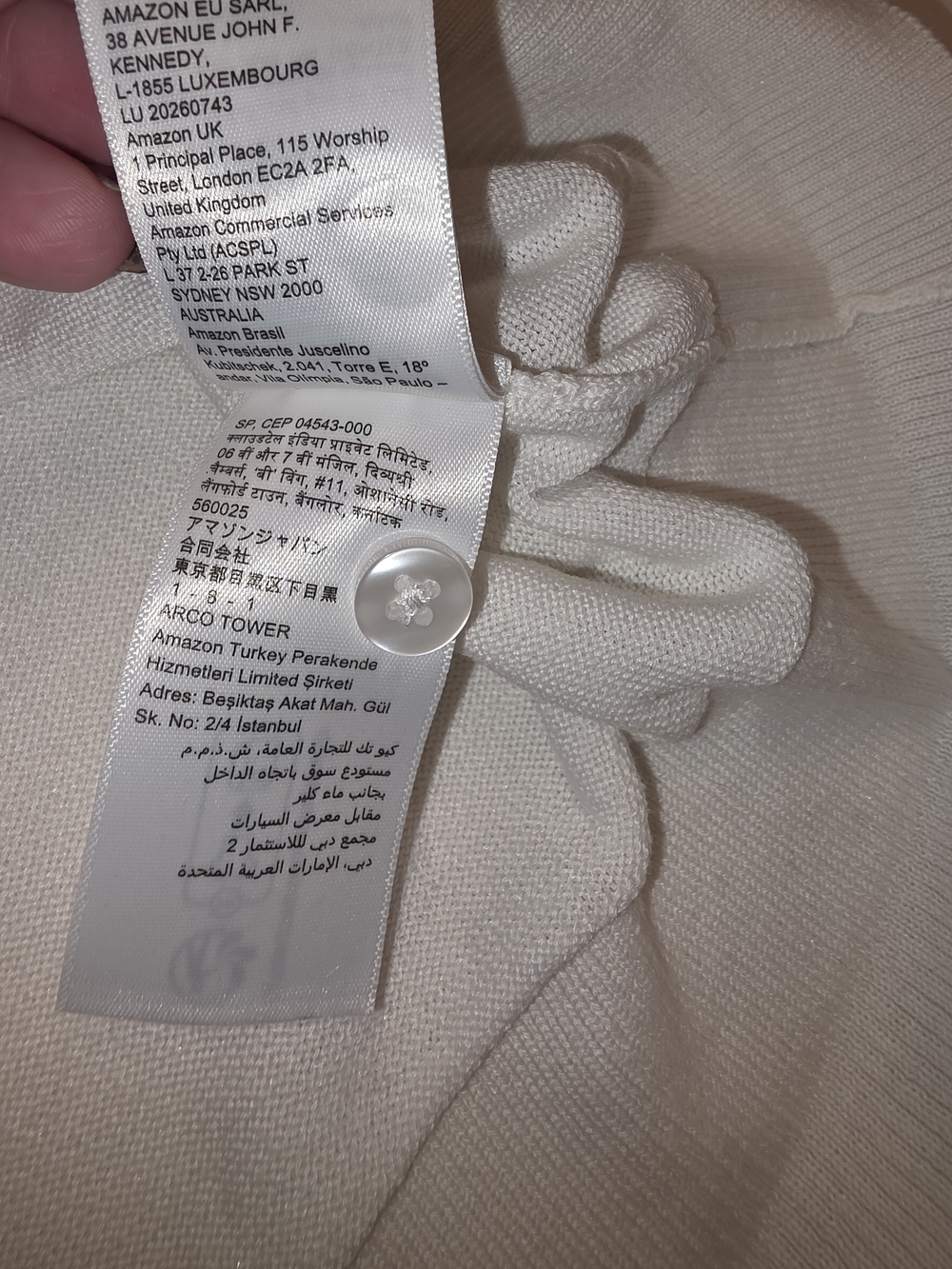 Amazon Essentials Cream V-Neck Button Front Cardigan - Picture 7 of 11